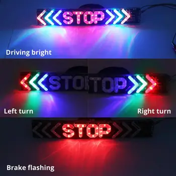 

1pc LED Motorcycle Light Flash STOP Moto Indicator Lamp Brake Turn Signal Driving Taillight 12V Universal Warning Day Light