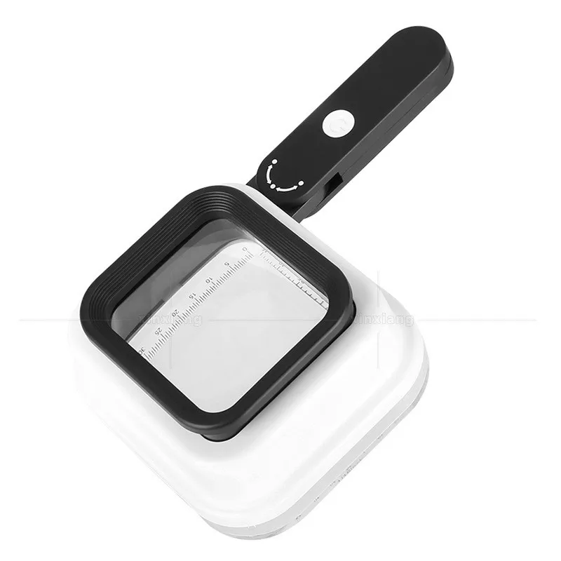 

10x 15x 20x multifunction handheld folding LED lamp with scale magnifying glass reading antique identification