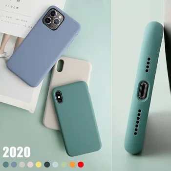

100pcs Official Silicone Case For iPhone 11 Pro Max 12 Pro X XS MAX XR SE 2020 Original Phone Case For Apple iPhone 7 8 6 Plus