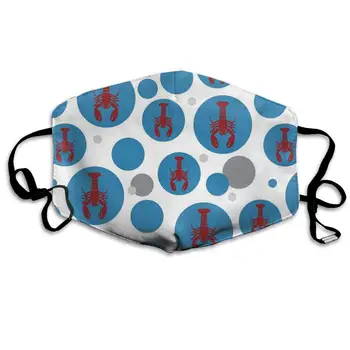 

Mouth Mask for Daily Dress Up, Blue Point Lobster Anti-dust Mouth-Muffle, Washable Reusable Holiday Half Face Masks for Mens and