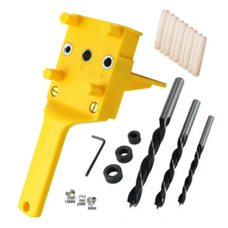 Pocket Hole Jig Handheld Dowel Woodworking Jig Drilling Guide Tools 41pcs 