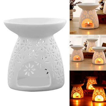 

Ceramic Candle Holder Hollow Incense Burner Essential Aromatherapy Lamp Oil Machine Incense For Home Wedding Decoration Newest