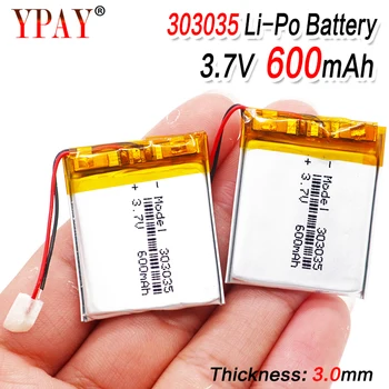 

303035 3.7v 600mAh Lithium Ion Li-polymer Battery PCM Protected Selfie Stick Driving Recorder Locator Radio Lipo Bateria