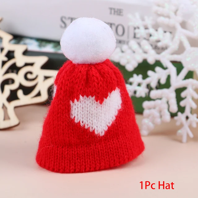 1/2/10pcs Random Knitted Hat Cute Doll Cap Fashion Colourful Headwear Accessories Mini Decorative Christmas Hat Scarf Towel Hat