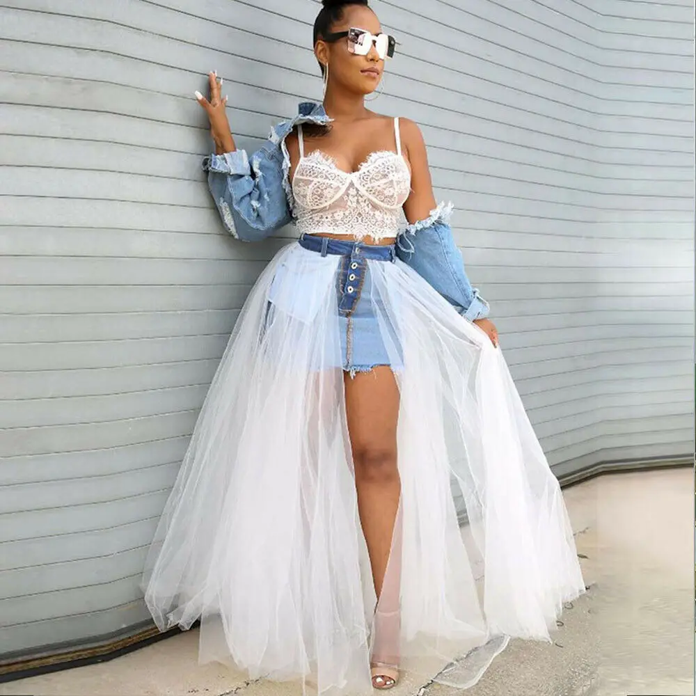 white denim wedding dress