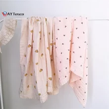 AY TescoNewborn – couverture d'emmaillotage en mousseline pour bébé, couverture douce et biologique pour enfant en bas âge, literie pour poussette