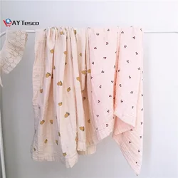 AY TescoNewborn Manta de fruta para bebé, edredón de muselina para bebé, suave, orgánico, ropa de cama para cochecito de niño
