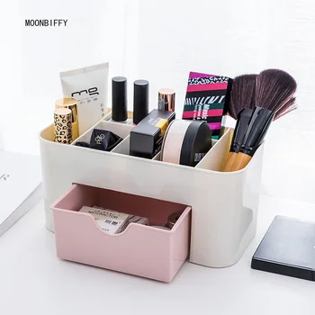 Double Layer Plastic Makeup Organizers Storage Box Cosmetic Drawers Jewelry Display Box Case Desktop Container Boxes