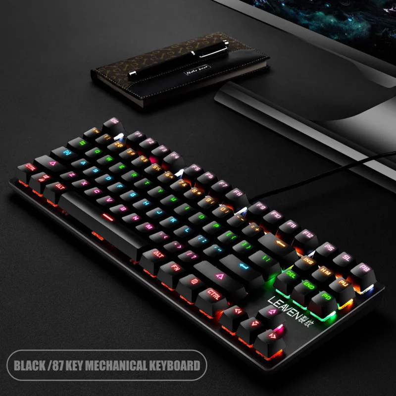 

New K919 Wired Keyboard Green Axis Dust-proof Sports 26-key No Punch 87-key Business Game Couple Real Mechanical Keyboard
