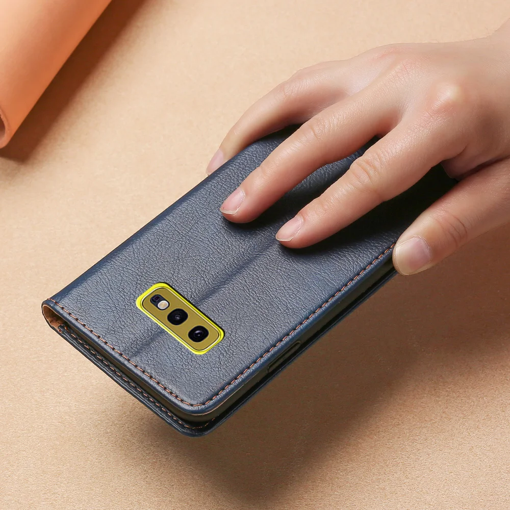 Кожаный чехол для Samsung Galaxy S10 Lite с магнитной застежкой и подставкой телефона S10E
