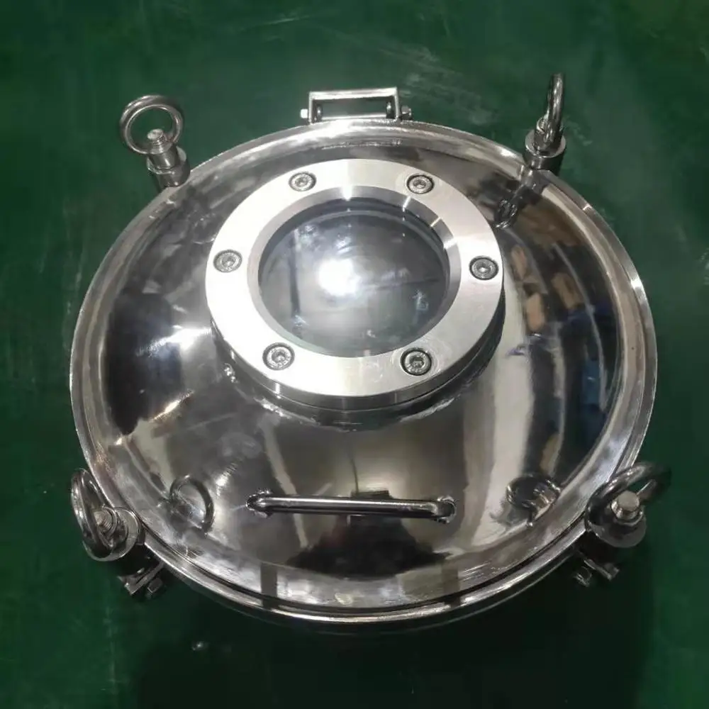 

SS304 Manhole Sanitary Mirror Manhole Reaction Kettle with Window Sight Glass Ring Manhole Cover