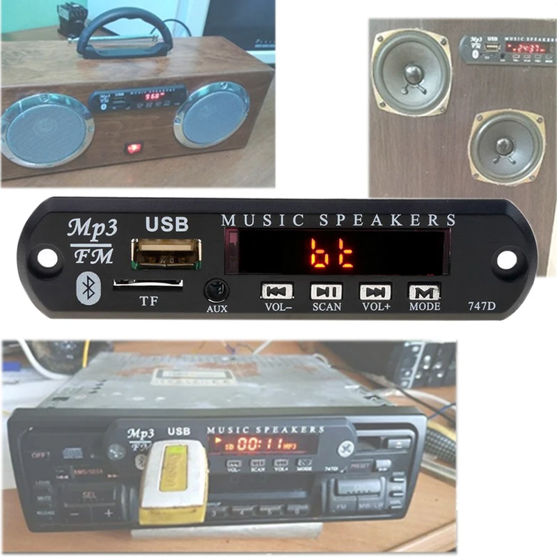TF 5V MP3 плеер декодер доска WMA автомобильный набор, свободные руки, аксессуары для Динамик аудио приемник USB DIY 3,5 мм AUX Bluetooth FM радио