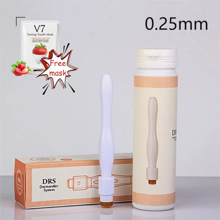 0.25 MM with mask DRS 40 кожный штамп роликовый микроэдирование титановый микро ролик Mezoroller уход за кожей Уход за волосами Уход за кожей лица с маской - Цвет: 0.25 MM with mask