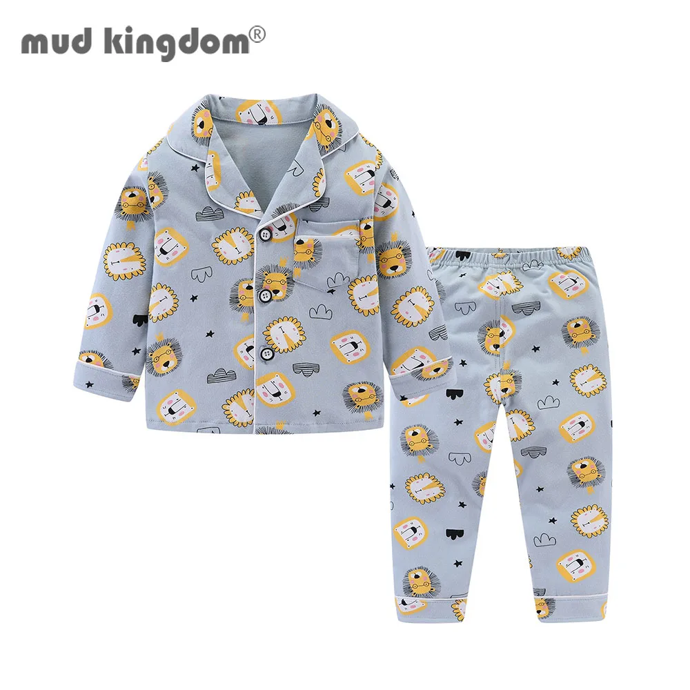 Mudkingdom/Детские пижамы Осенняя одежда для сна мальчиков и девочек Милые детские с