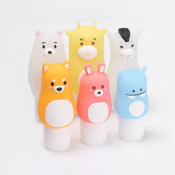 

1 PCS Empty Travel Cartoon Animal Shape Silicone Refillable Bottle Shampoo Lotion Cream Cute Containers Cosmetics Tools