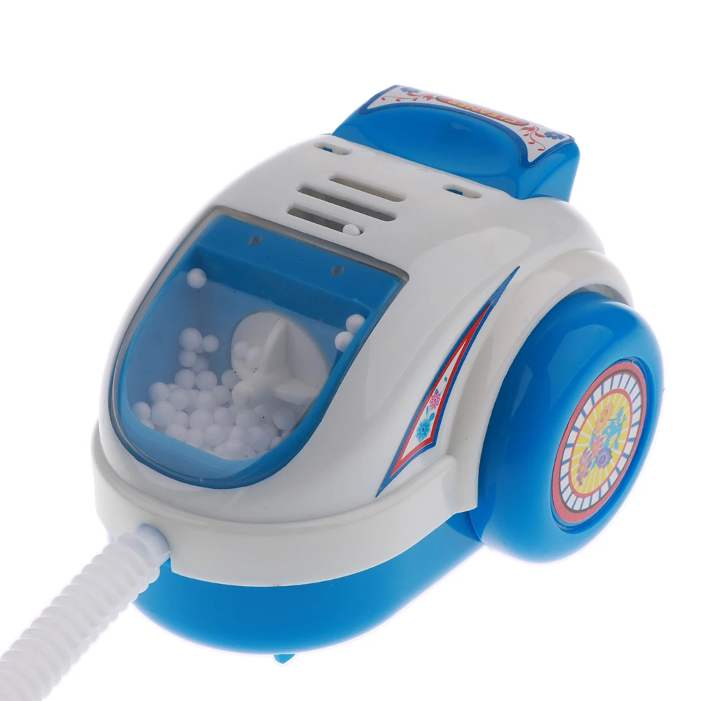 Minielectrodoméstico de plástico para niños, juguetes con luz y sonido, regalo de cumpleaños, aspiradora azul