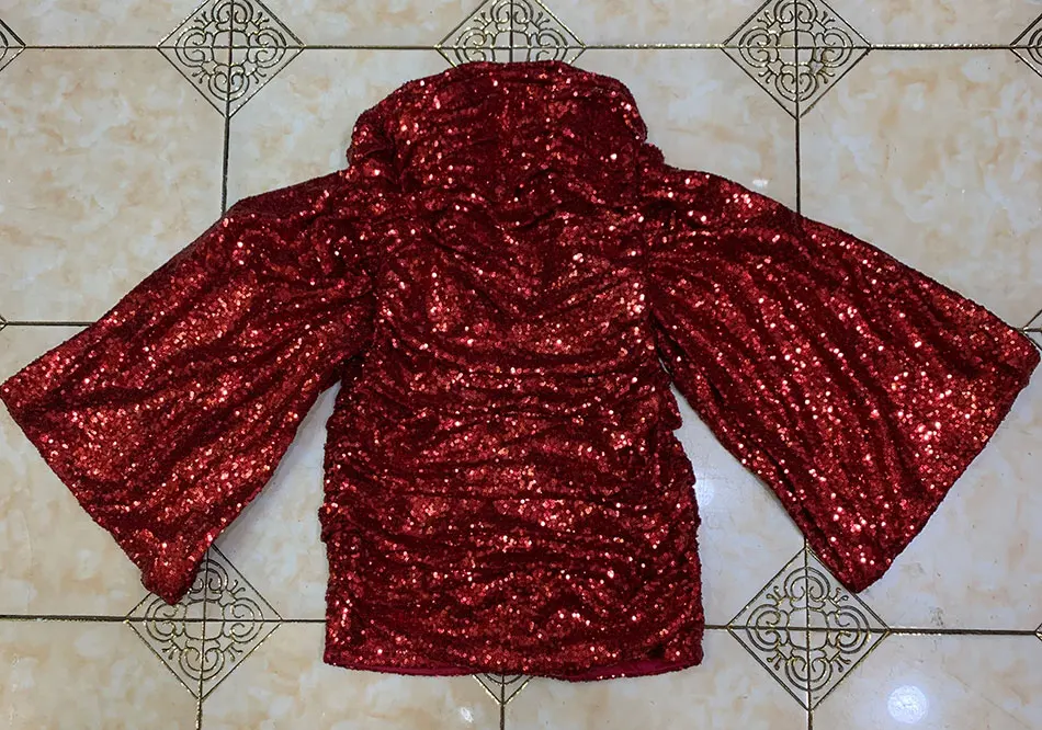 2020 New Shiny Red Sequin Dress Women Sexy Tube