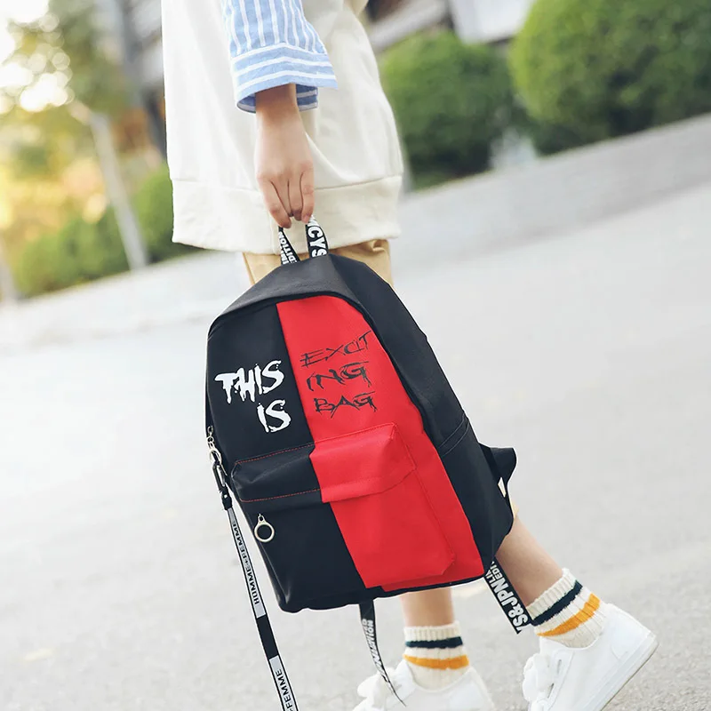 

School Bag Customizable 2019 New Style Canvas Backpack Campus Versatile High School STUDENT'S Backpack Joint Two-Piece Set Batch
