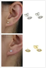 

2 Colors 100% 925 Sterling Silver Cute Stud Earrings Evil Eyes Dainty Jewelry For Women Wedding Gift 2021 Unique Style