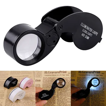 

40X Magnifying Loupe Jewelry Eye Glass Foldable Magnifier with LED Light KQS8