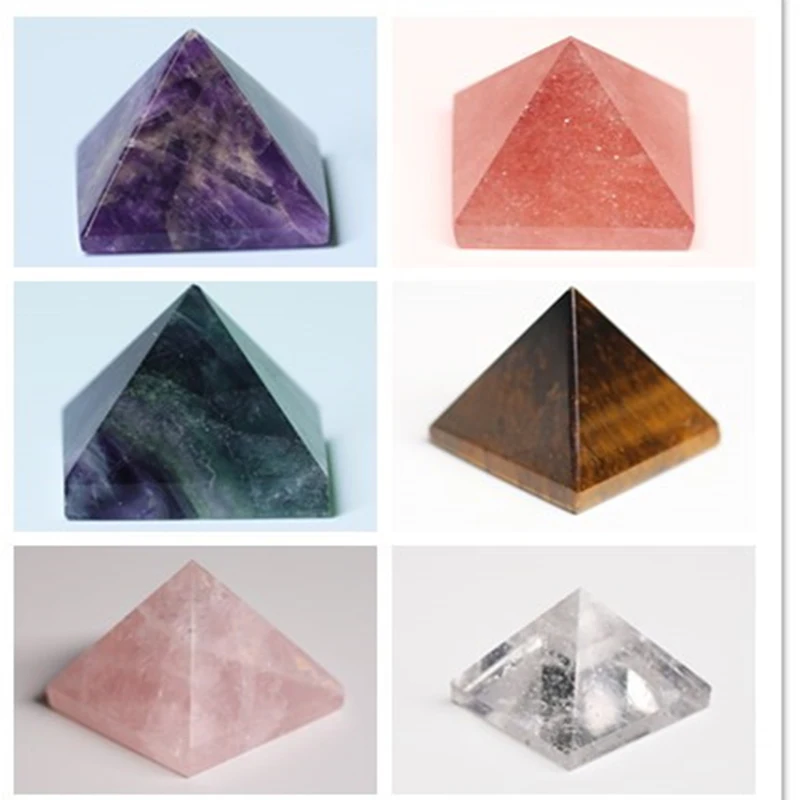 Yepyeni % 100% doğal kristal piramit florit kuvars şifa taşı çakra Reiki kristal noktası ev dekorasyon el sanatları mücevher 1 adet