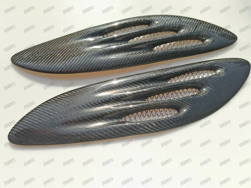 Pair of 40CM*11CM Universal Carbon Fiber Fender Hood Bonnet Scoops Vents Type 09