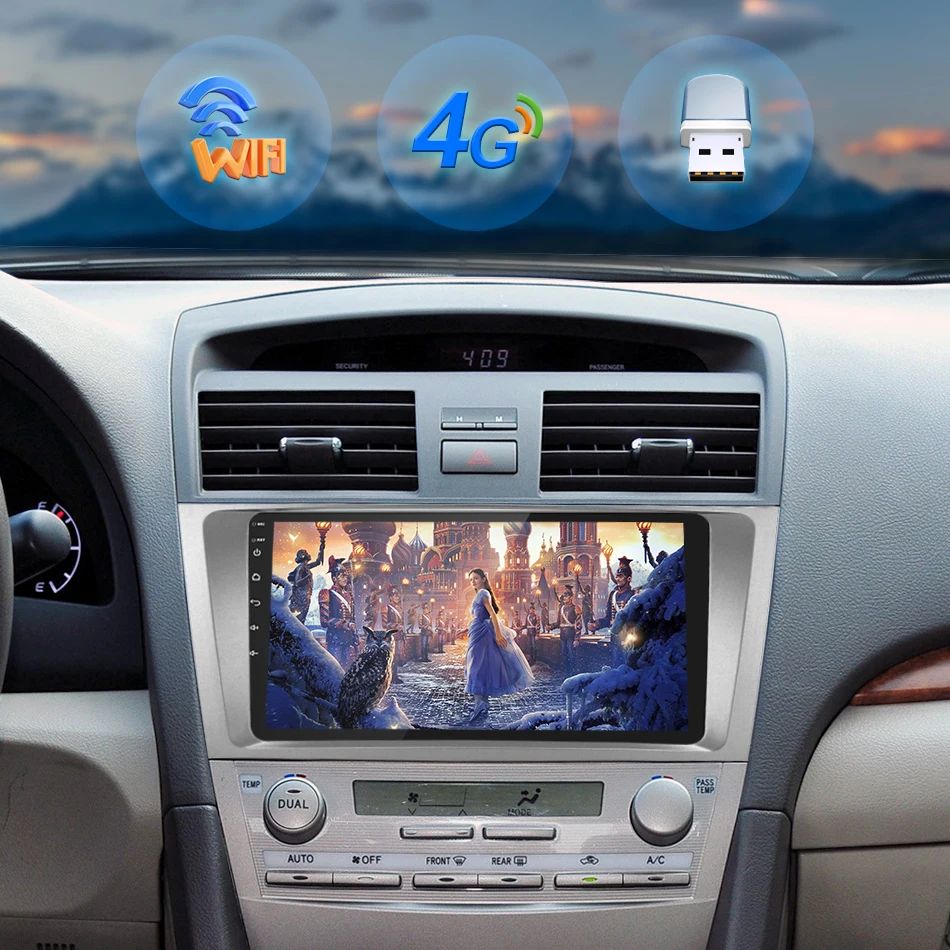 Автомобильный мультимедийный плеер Vtopek Android 2 din, Автомагнитола для toyota camry 2006-2011, gps навигация, DSP, стерео, 4G, сетевая головная установка