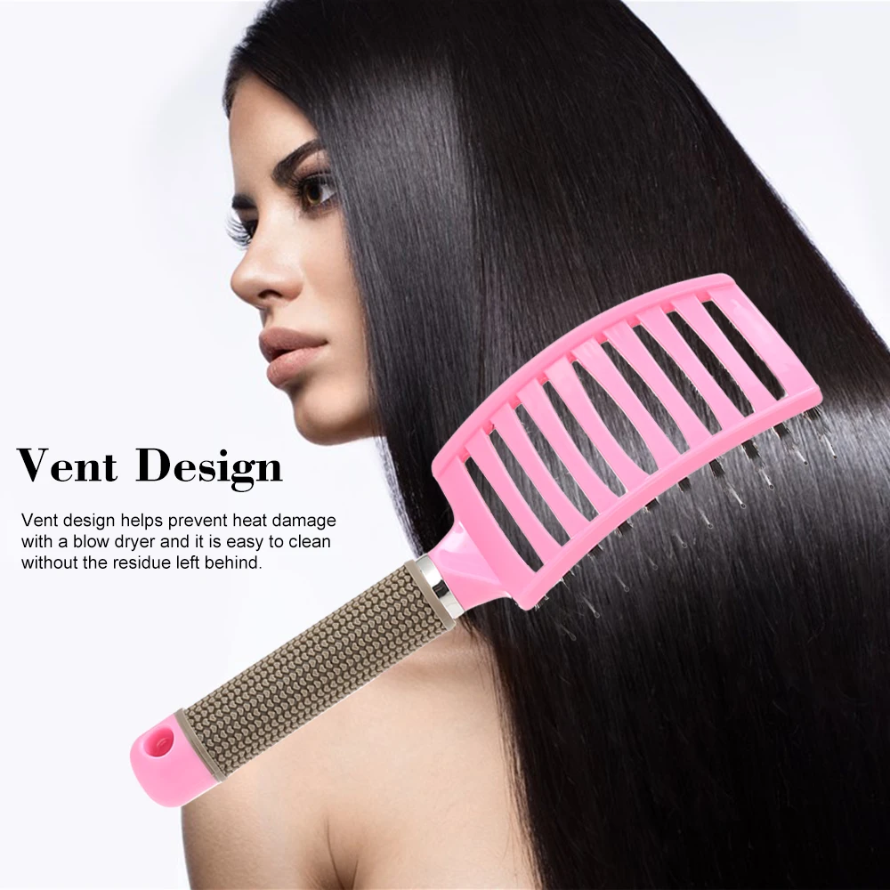 Bristle Nylon Hair Brush Detangle Hairbrush Hair Scalp Massage Comb Detangling Hairbrushes Hairdressing Salon Tools for 3
