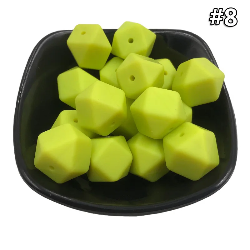5PCS Beads 8 5 шт./компл. силиконовые шестигранные шарики 17 мм Силиконовые Шарики фитинг BPA бесплатно пищевого качества детские жевательные прорезыватели Прорезыватель Соска клип игрушка - Цвет: 5PCS Beads 8