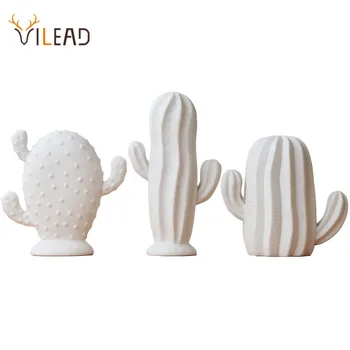 

VILEAD Ceramic Cactus Figurine Nordic Home Decoration Miniature Model Office Desk Decoration Accessories Hand Craft Scandinavia