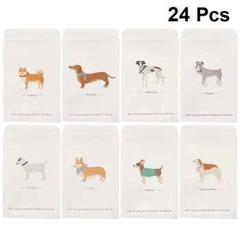

3 Sets/24PCS Simple Cartoon Dogs Letter Envelopes Fashion Envelopes Letter Stationery for Home Office School