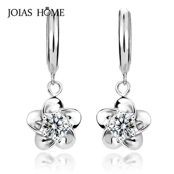 

JoiasHome 925 Sterling Silver Earrings For Charm Lady Flower Shape Silver Earrings Jewelry Female Party Gift Wholesale