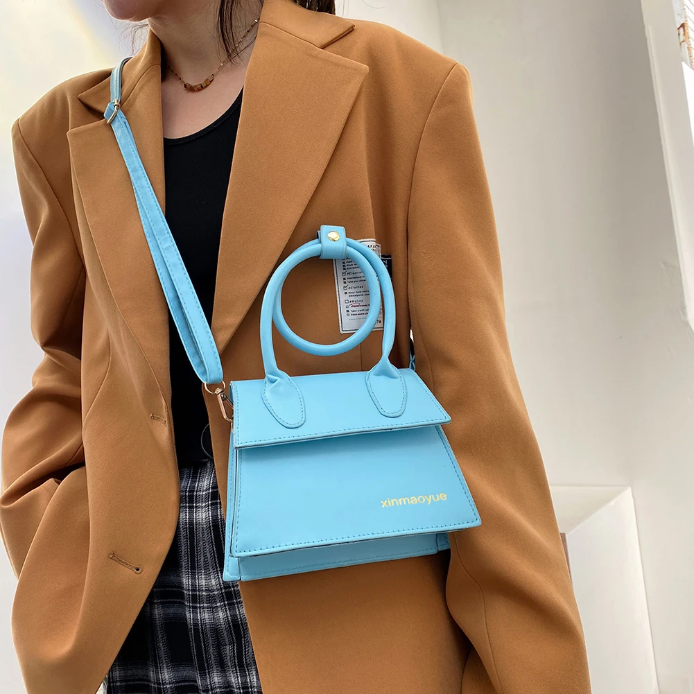 2021 Fashion Women Designer Crossbody Bags Soft Pu Leather Small Shoulder Bag Female Circle Handle Clutch Mini Square Tote Bags