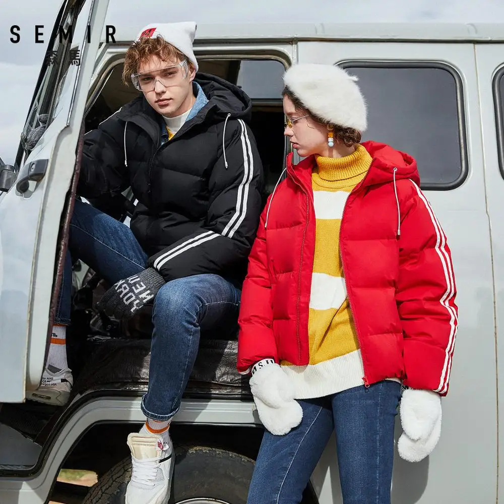 SEMIR парка с капюшоном зимняя куртка женская короткая пуховая стеганая Женская куртка зимняя куртка женская однотонная парка зимние куртки