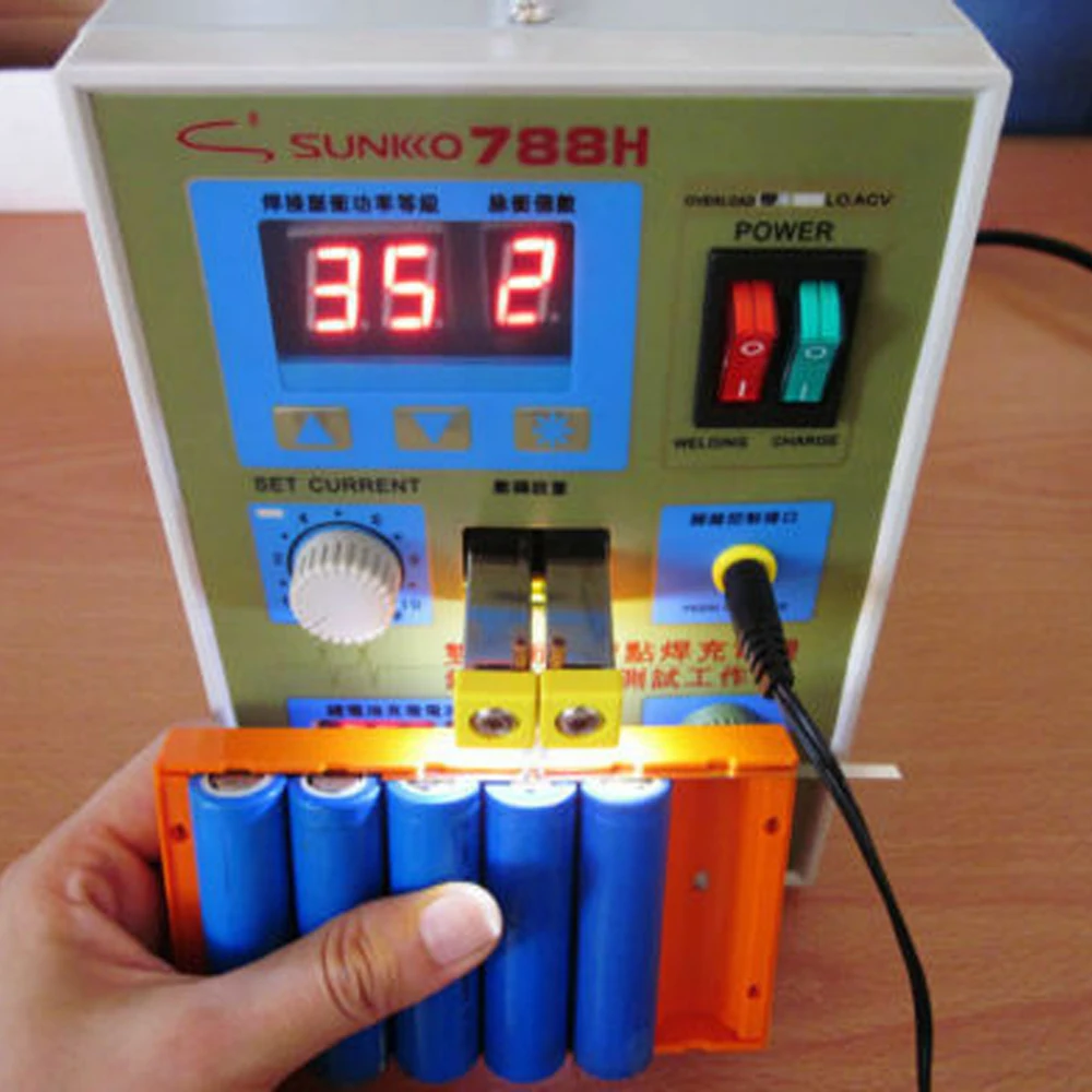 US $89.25 SUNKKO 788H 15kw Spot Welder LED Light Lithium Battery Pulse Spot Welding Machine Test USB Charging For 18650 Battery Weldering