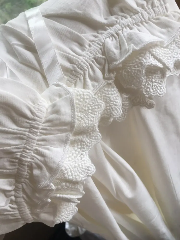 White Women Nightgowns women nightgowns women nightdresses sleeping dress Sleepwear Lady Spring Autumn Long Sleeve Nightdress Loose Women Princess Nightgowns Comfortable