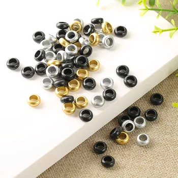 

50 Pcs Crochet Kids Multi Coloured Braids Hair Dreadlock Beads Rings Tube for Styling Accessories African Children's Hair Bead