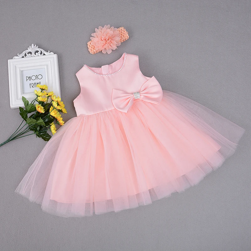Baby Girl Baptism Dress Pink 1st Birthday Lace Tutu Wedding Party Bridesmaid Outfits Flower Christening Gown | Одежда для малышек