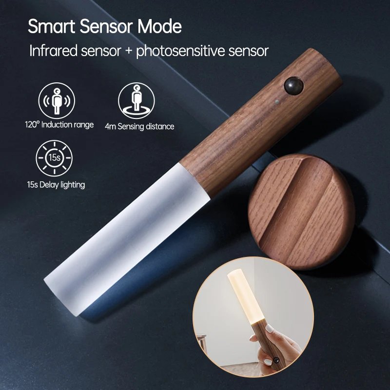 

2020 LED Night Light Magnetic Motion Sensor Wireless USB Charge 5V 1W Night lamp For Kitchen Cabinet Wardrobe Stairway Wall Lamp