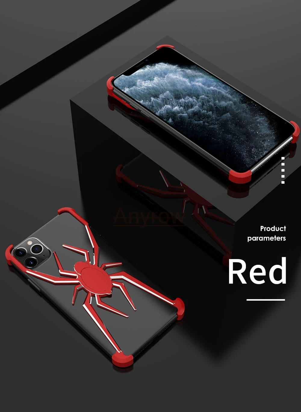 Роскошный Алюминиевый металлический бампер с пауком для Apple iPhone 11 Pro MAX XS XR X 7 8 Plus, противоударный чехол для телефона