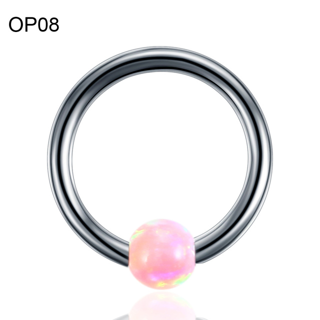 Titanium Ear Septum Helix Tragus Opal CBR Piercings Christina Vertical Hood Labret Dermal Anchor Earrings Piercing Jewelry