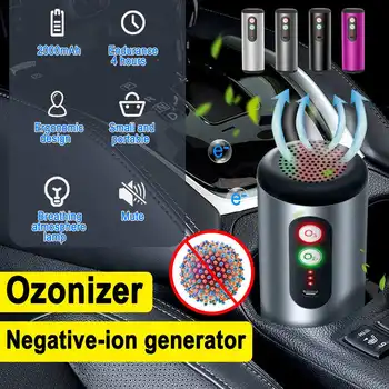 

2000mAh Air Ozonizer Ozone Generator Air Purifier Anion Cleaner Sterilization Disinfection PM2.5 Formaldehyde Car Home Office