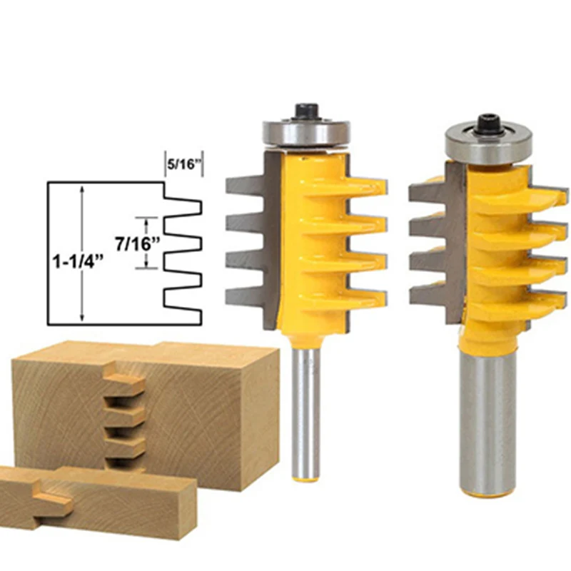 

1/2" 1/4" Reversible Finger Joint Glue Joint Router Bit for Carpenter Woodworking Tools