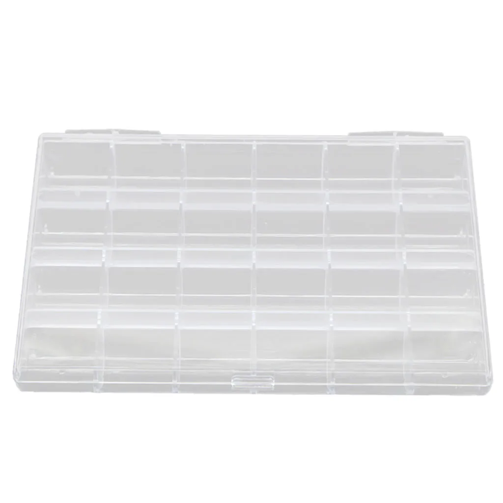 24 Grids Clear Plastic Organizer Box with Dividers for Sorting Earrings Rings Beads & DIY Craft Screws