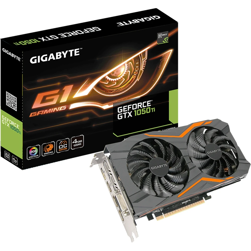 Видеокарта Gigabyte Gaming nVidia GeForce GTX 1050 Ti 1506MHz 4096MB 7008MHz 128 bit RTL [GV-N105TG1 GAMING-4GD]
