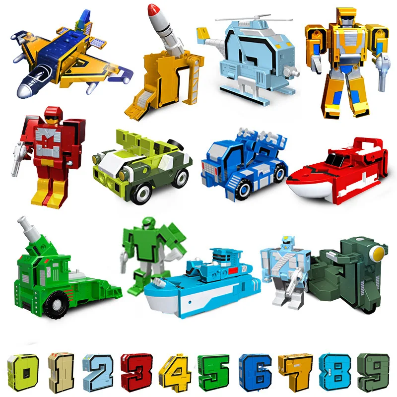 

New Music New Goood 2801 Educational with Numbers Transformation Assembled Fit Boys And Girls Fun Toy Building Blocks