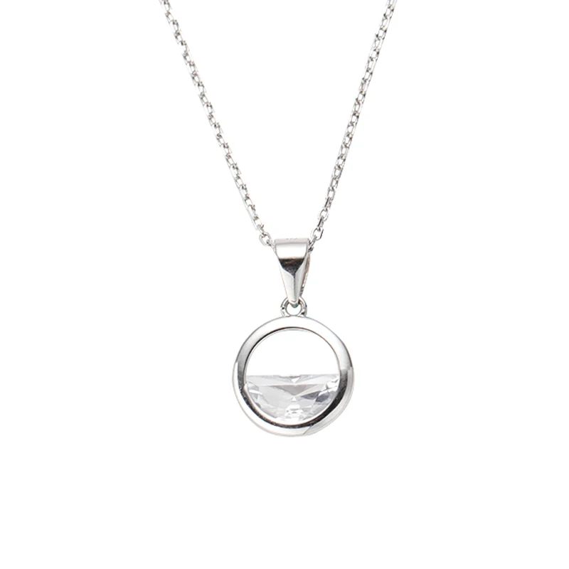 925 Sterling Silver Cubic Zirconia Round Circle Water Choker Necklaces For Women Wedding Statement Jewelry