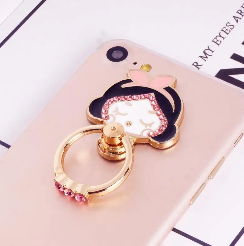 Модный красивый со стразами кольцо-держатель для пальца Универсальный держатель для телефона с мультяшным котом для iPhone держатель для мобильного телефона - Цвет: princess