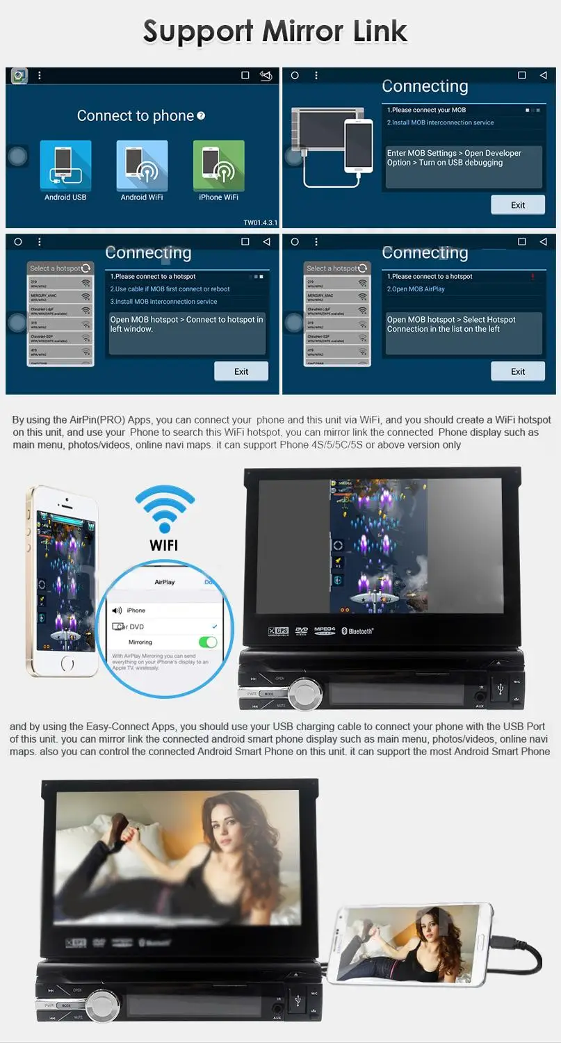 Универсальный 1 din Android 9,0 четырехъядерный автомобильный dvd-плеер gps Wifi BT Радио BT 2 Гб ram 32 ГБ rom Руль RDS