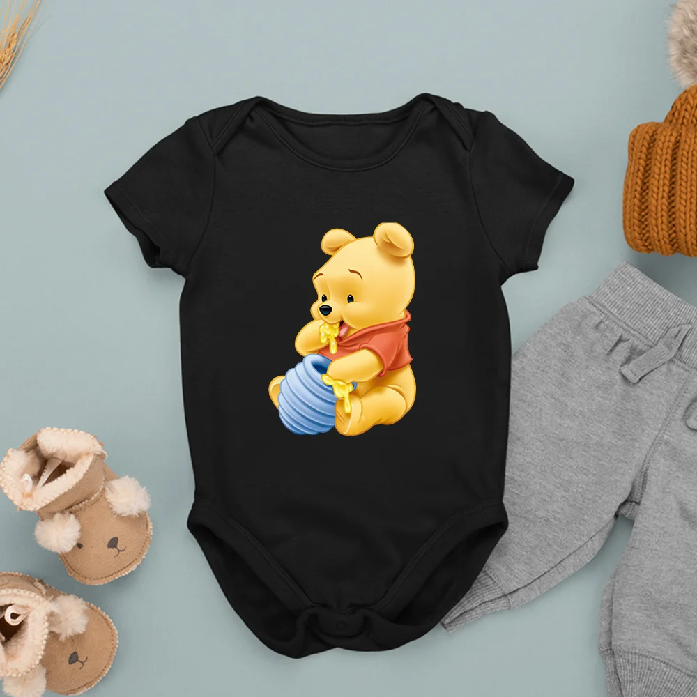 Pijama estampado de Winnie the Pooh Donkey Eeyore, mono infantil de manga corta, Pelele de verano para bebé, niña y niño, ropa para recién nacido - AliExpress